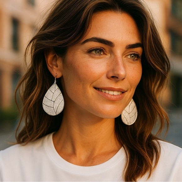 Plunder Jewelry - New!  Plunder Design Volleyball Glitter Silver and Black Teardrop Earrings